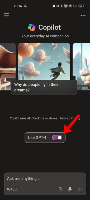 enable the toggle