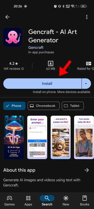 Gencraft app
