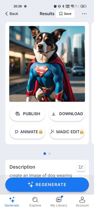 the app will show you the image