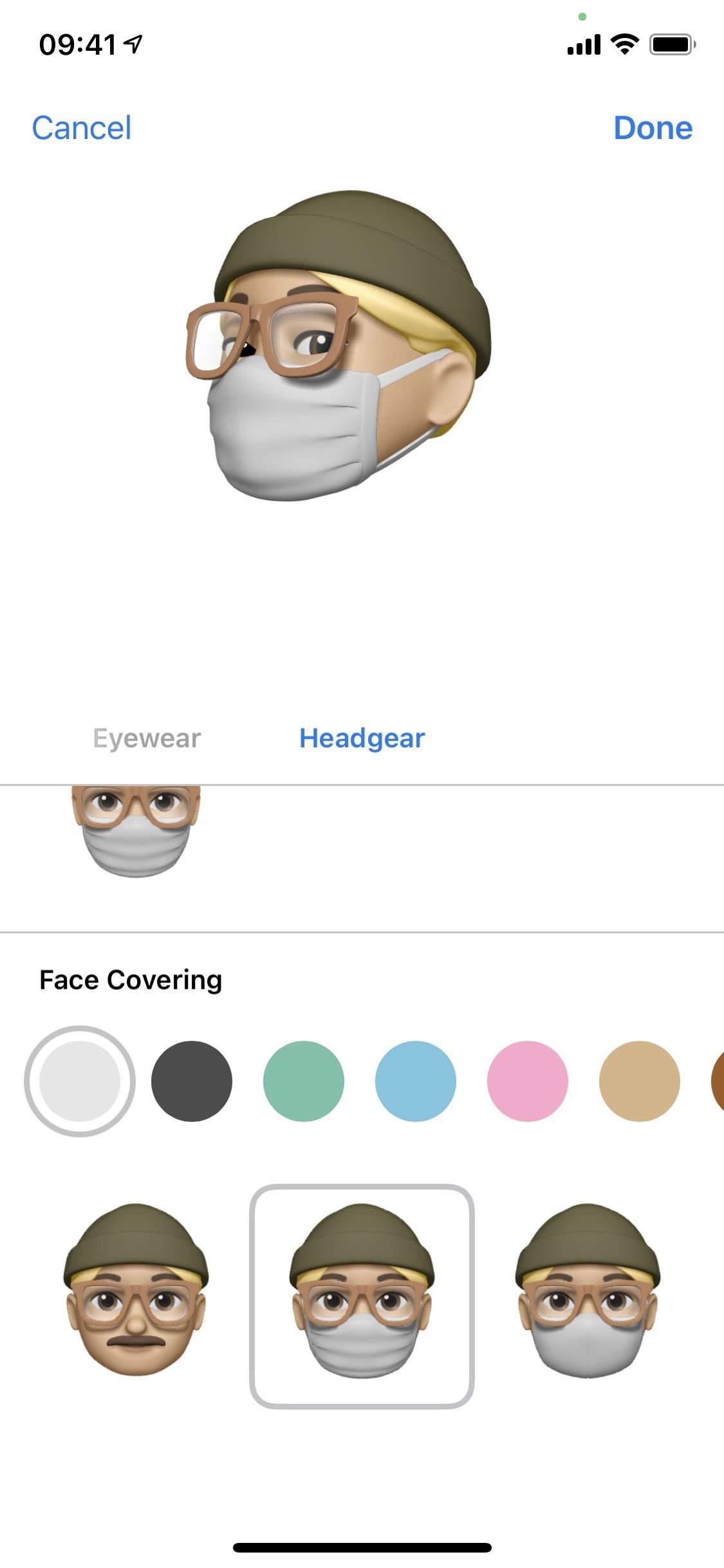 ios-14-lets-your-memoji-wear-surgical-masks-cloth-face-coverings-any-color-w1456-6 iOS 14 Lets Your Memoji Wear Surgical Masks & Cloth Face Coverings of Any Color