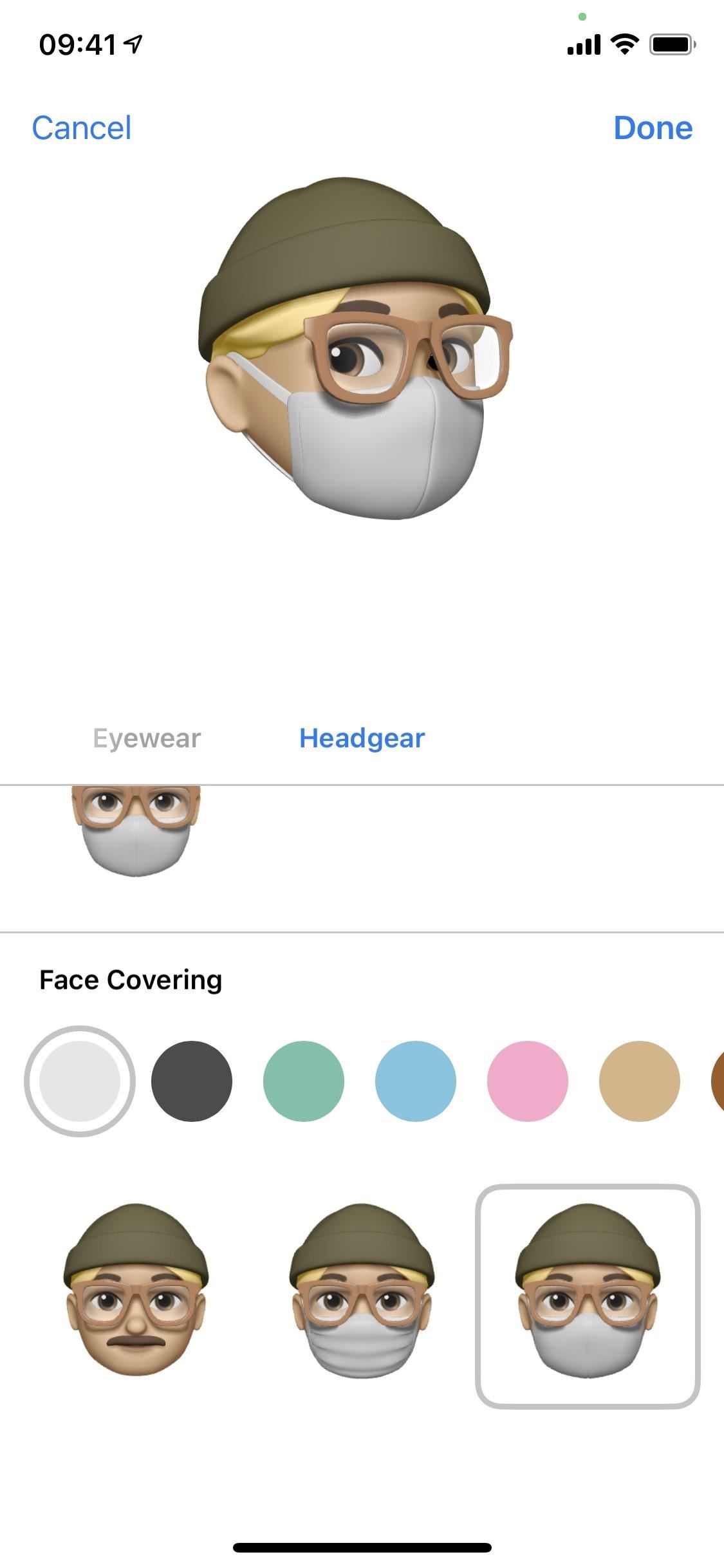 ios-14-lets-your-memoji-wear-surgical-masks-cloth-face-coverings-any-color-w1456-7 iOS 14 Lets Your Memoji Wear Surgical Masks & Cloth Face Coverings of Any Color
