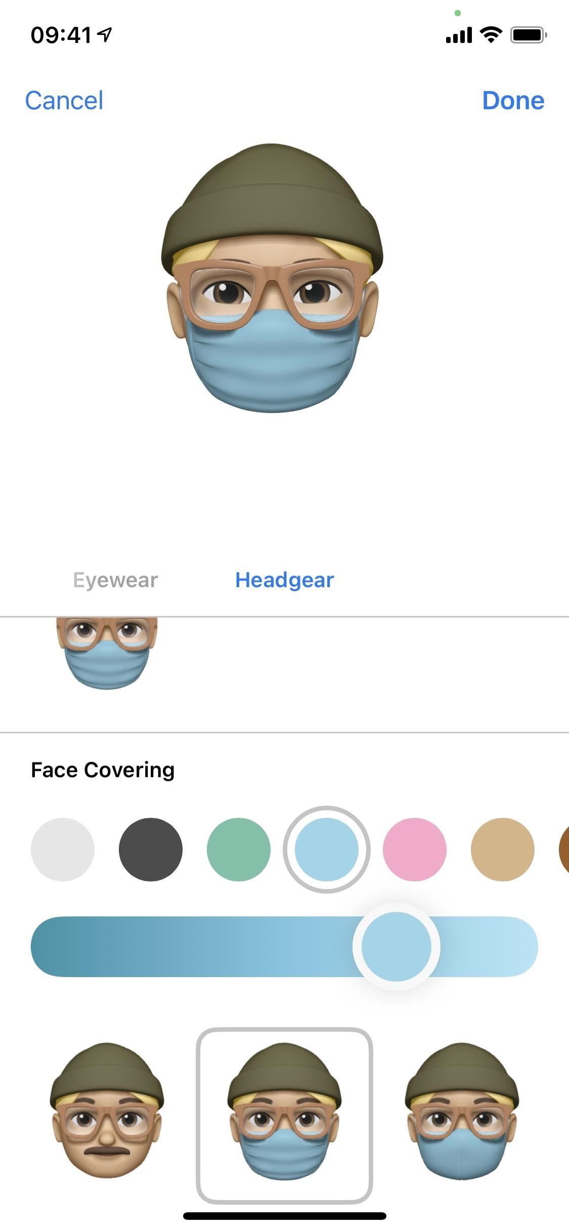 ios-14-lets-your-memoji-wear-surgical-masks-cloth-face-coverings-any-color-w1456-8 iOS 14 Lets Your Memoji Wear Surgical Masks & Cloth Face Coverings of Any Color
