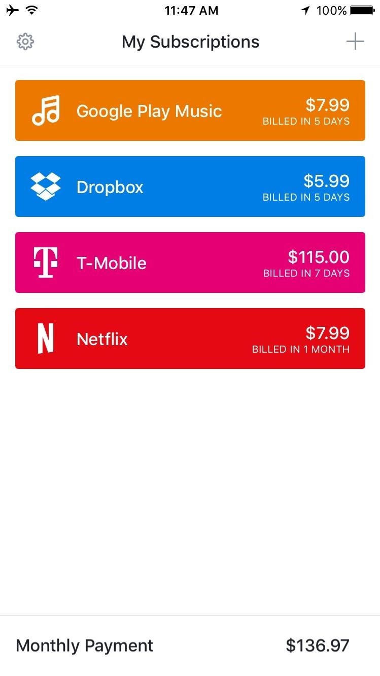 Keep Track of What You Spend on Spotify, Netflix, & Other Online Subscriptions Using Your iPhone