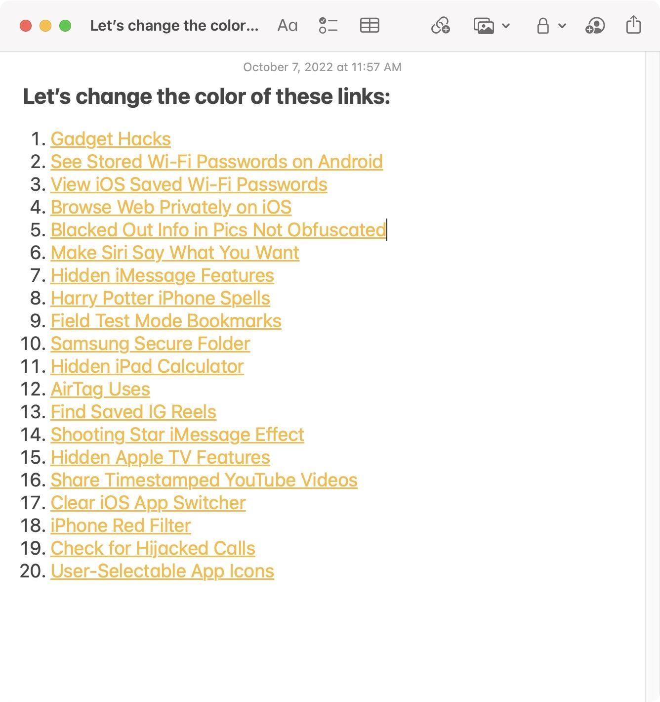 sick-yellow-links-notes-make-them-any-color-you-want-with-these-hidden-iphone-ipad-and-mac-settings-w1456-1 Sick of Yellow Links in Notes? Make Them Any Color You Want with These Hidden iPhone, iPad, and Mac Settings