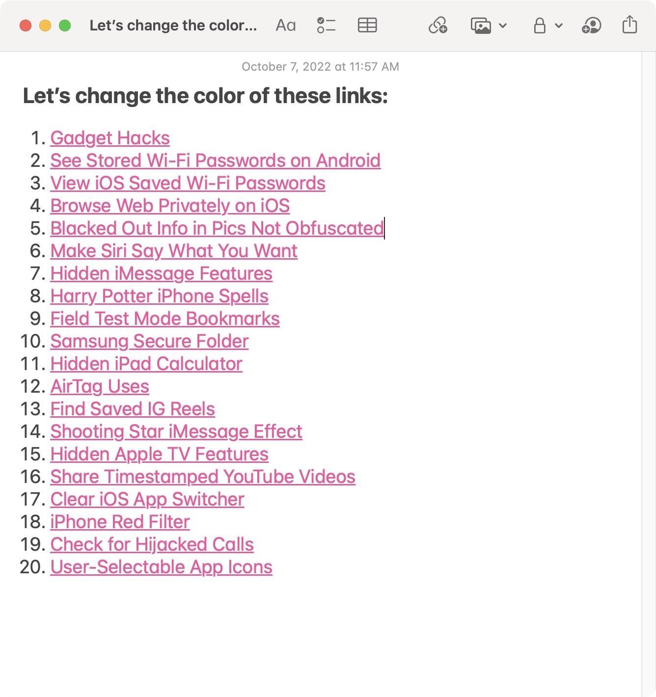 sick-yellow-links-notes-make-them-any-color-you-want-with-these-hidden-iphone-ipad-and-mac-settings-w1456-3 Sick of Yellow Links in Notes? Make Them Any Color You Want with These Hidden iPhone, iPad, and Mac Settings
