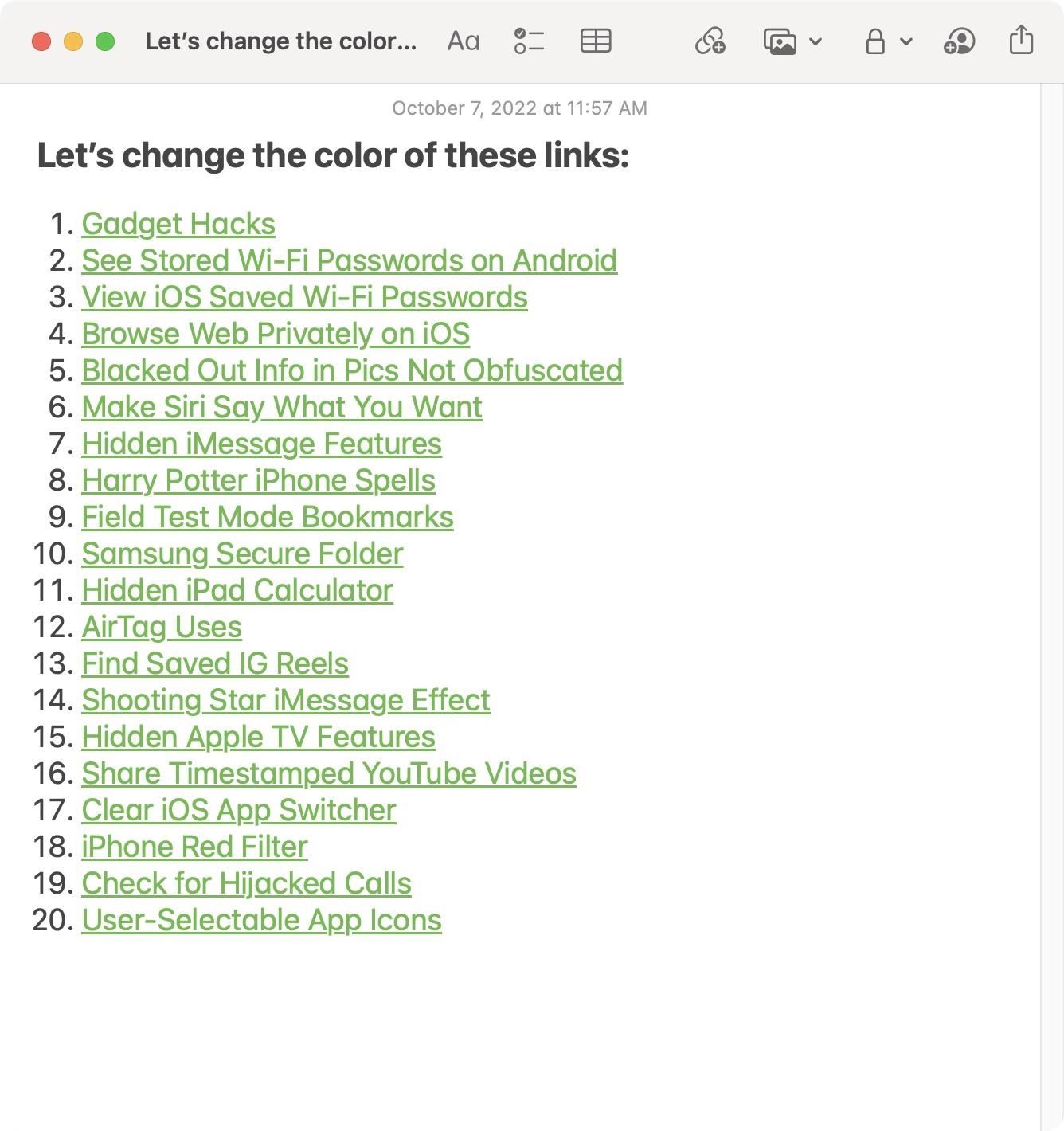 sick-yellow-links-notes-make-them-any-color-you-want-with-these-hidden-iphone-ipad-and-mac-settings-w1456-5 Sick of Yellow Links in Notes? Make Them Any Color You Want with These Hidden iPhone, iPad, and Mac Settings