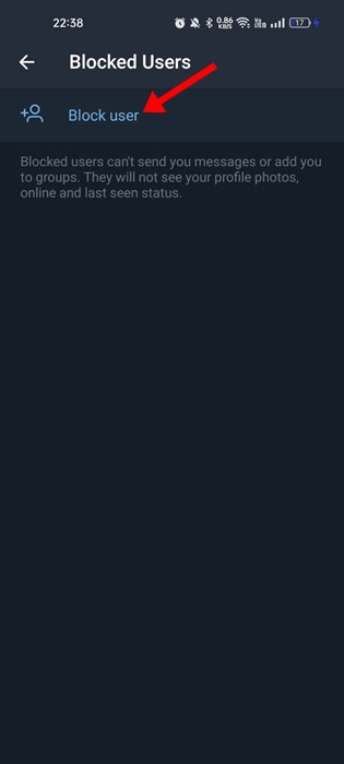 Block user