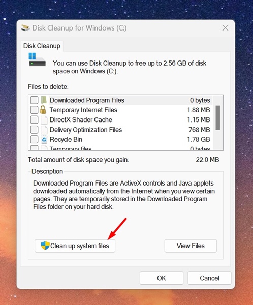 Clean up system files