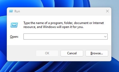 Windows Key + R