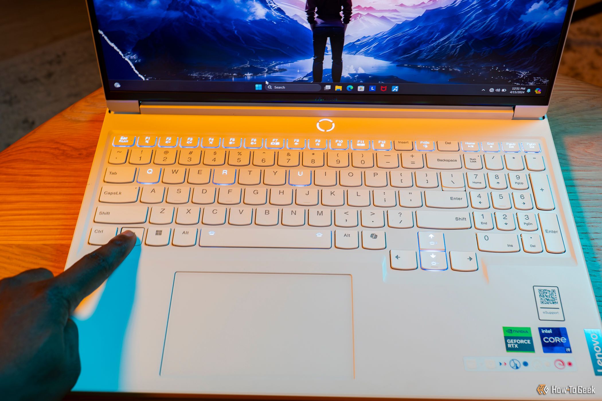 The function key lights up keys that have commands