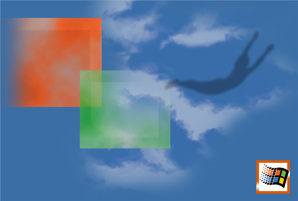 The Windows 2000 desktop background
