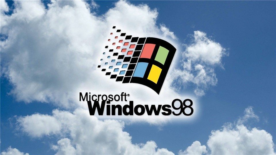 The Windows 98 desktop background