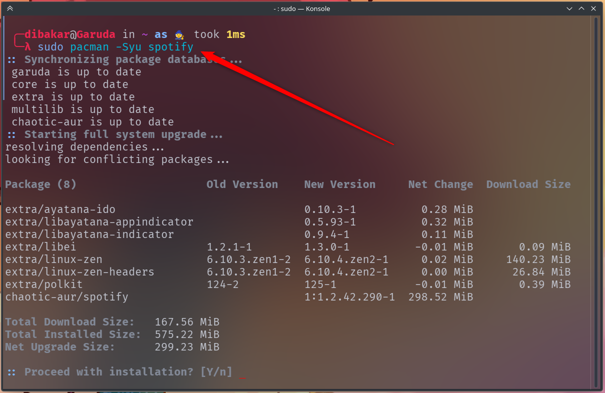 Installing Spotify on Garuda