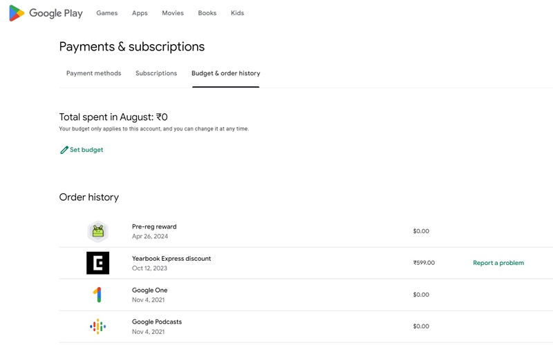 see all your purchase history