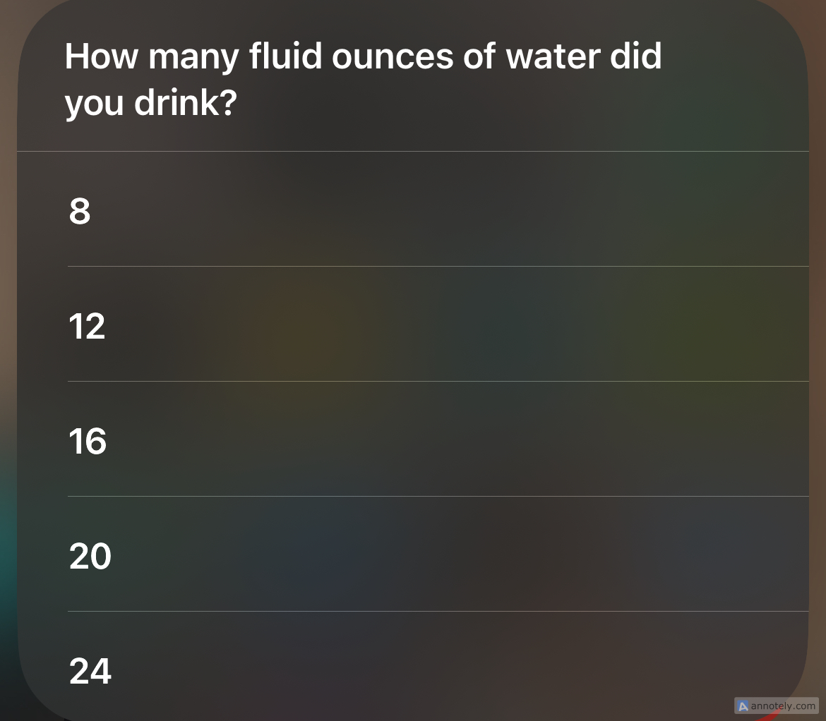 Log Water in Shortcuts.