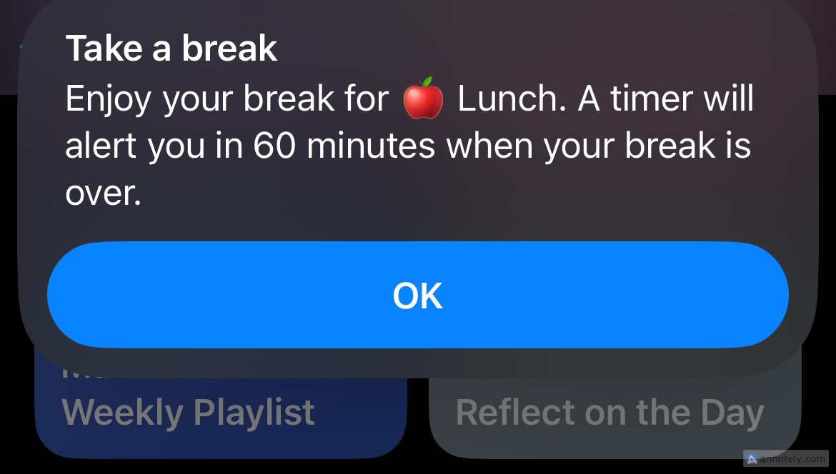 Break Timer in Shortcuts.