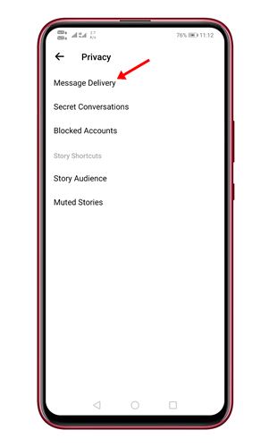 Message Delivery option