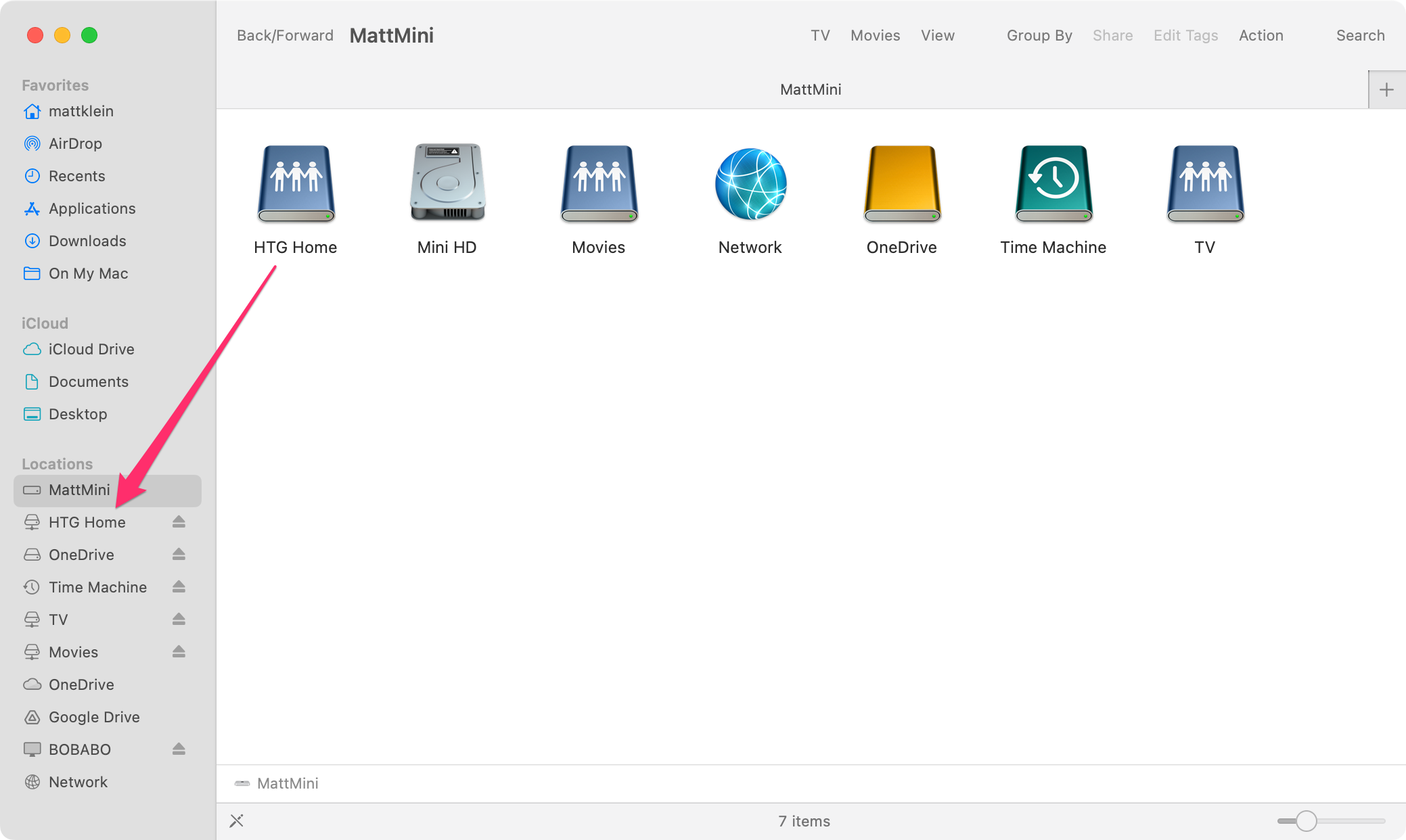 Pin your network locations to the sidebar for easy access.