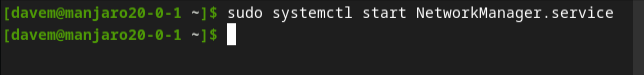 Starting the network manager daemon.