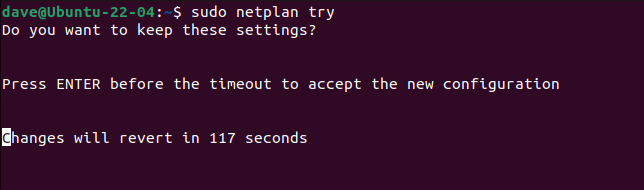 Doing a dry run with the network manager config settings.