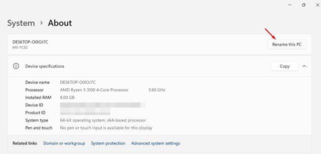 Rename this PC