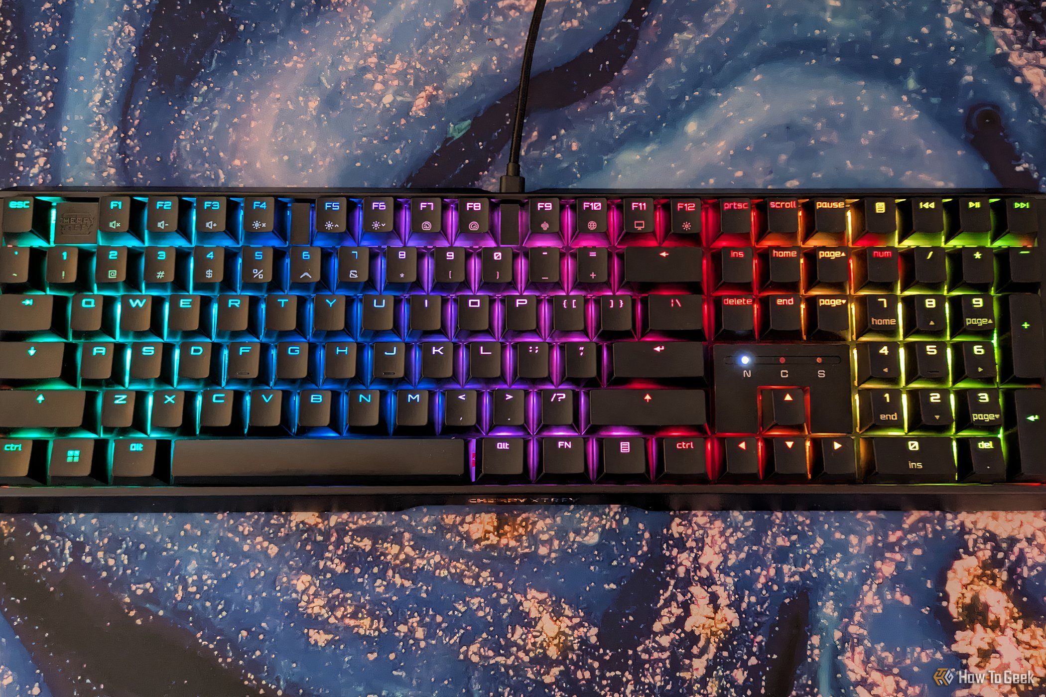 Overhead shot of the Cherry XTRFY MX 3.1 Mechanical Keyboard