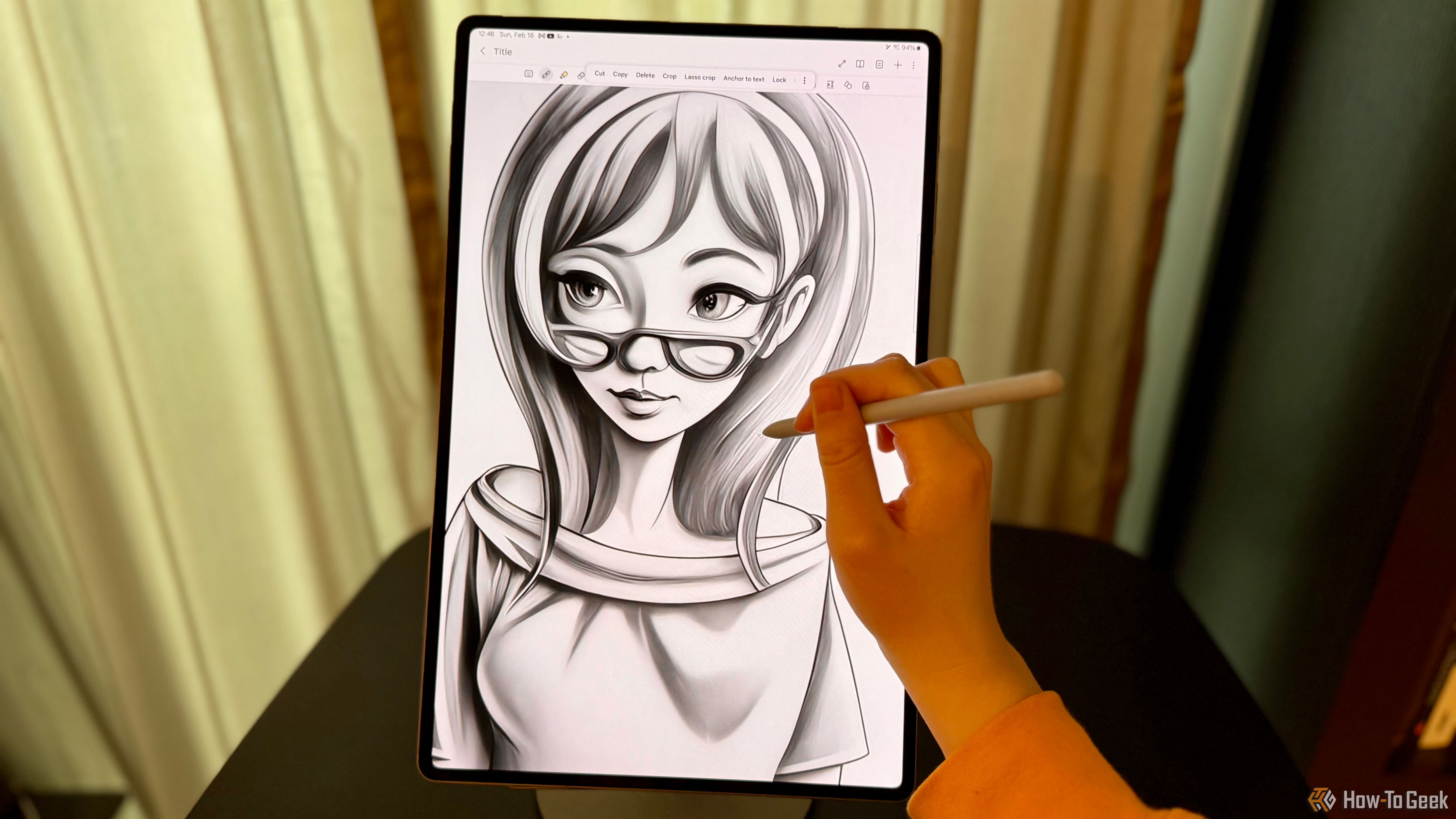 Drawing on the Samsung Galaxy Tab S10 Ultra with the Samsung Notes app and the assistance of Galaxy AI.