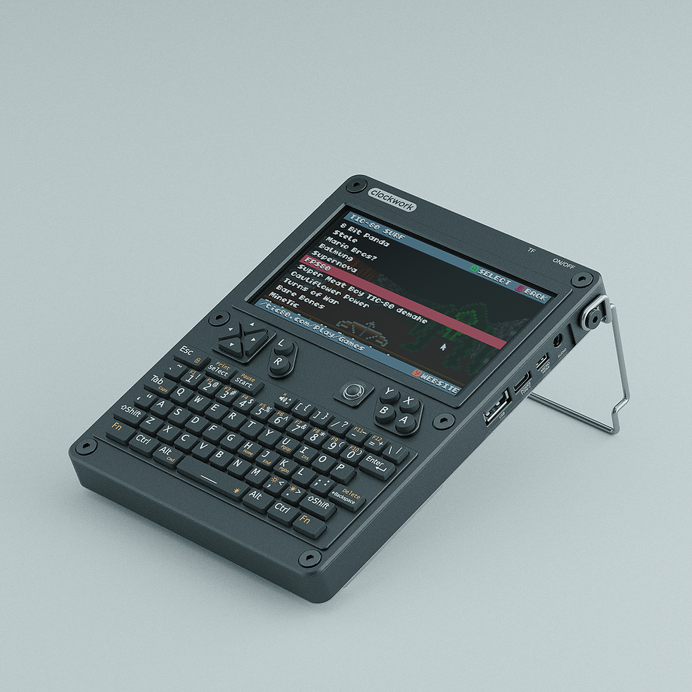 The front of a ClockworkPi uConsole.