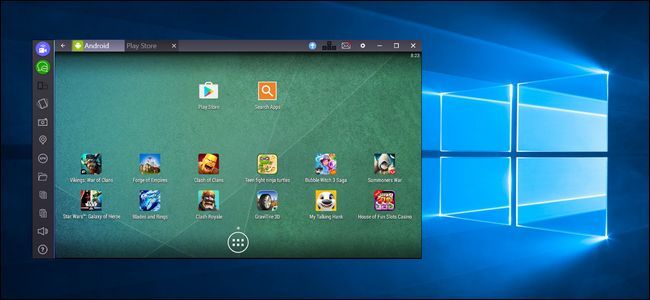 Bluestacks in Windows 10.