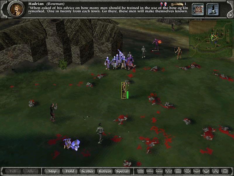Gameplay in Myth II: Soulblighter.