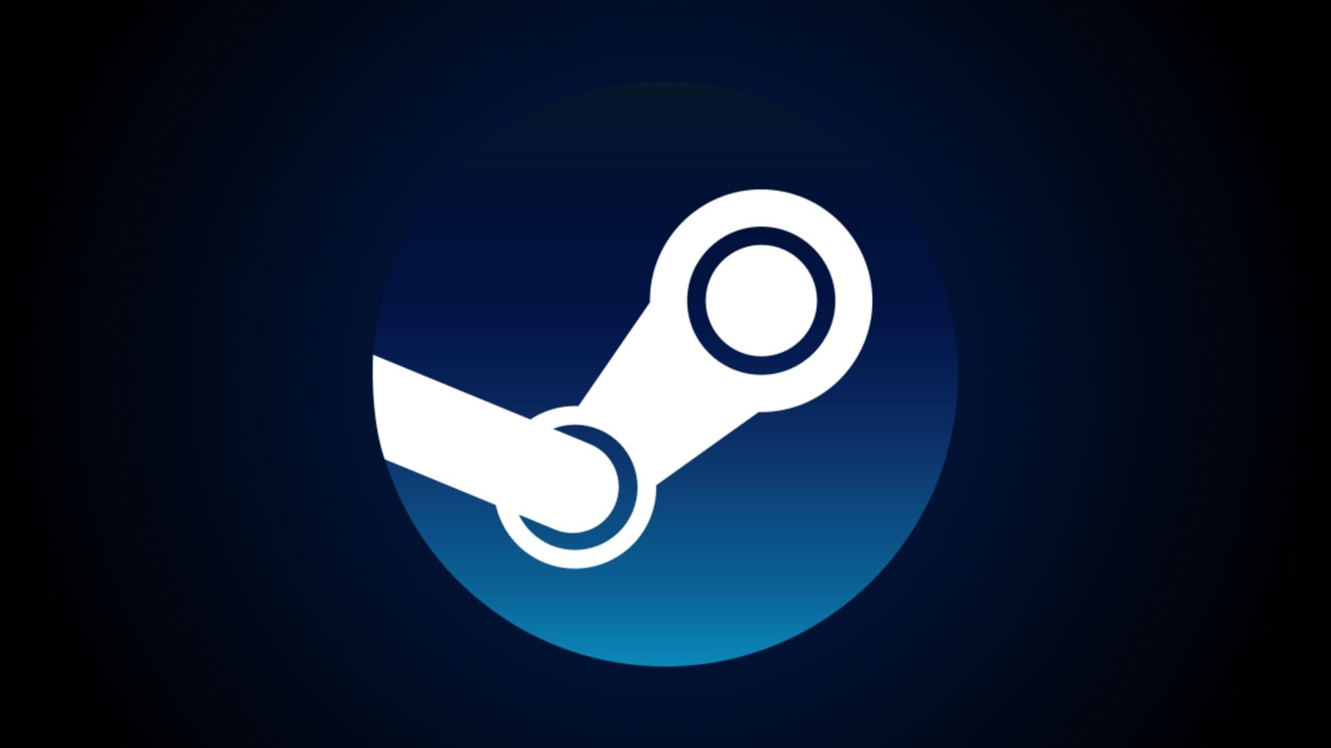Steam Logo on blue and black background.