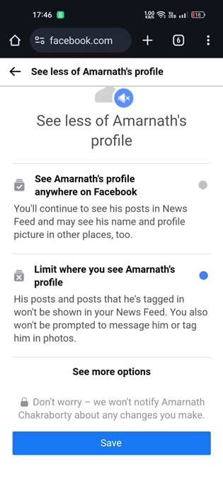Limit where you see (user)