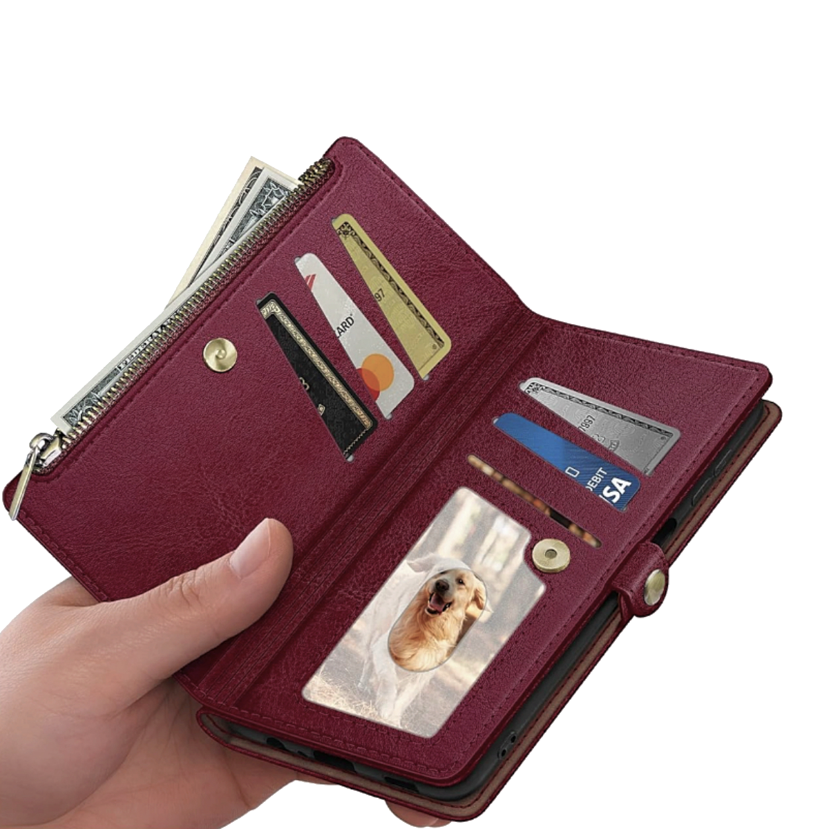 XcaseBar for Samsung Galaxy S23 5G Wallet case with Zipper