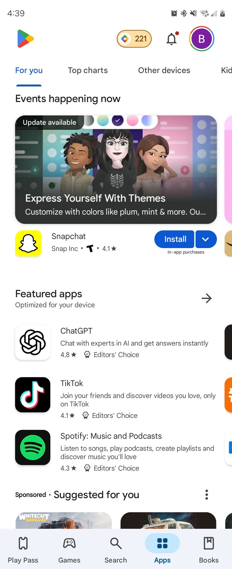 Apps in the Play Store.