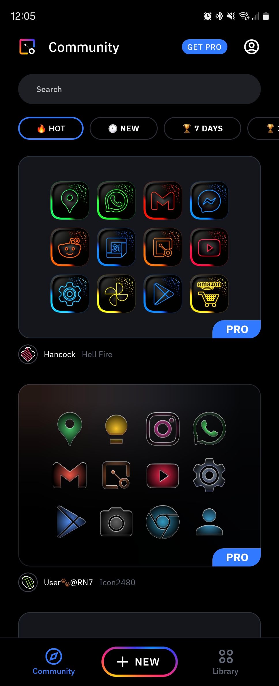 Themes available in Icon Pack Studio for Android.