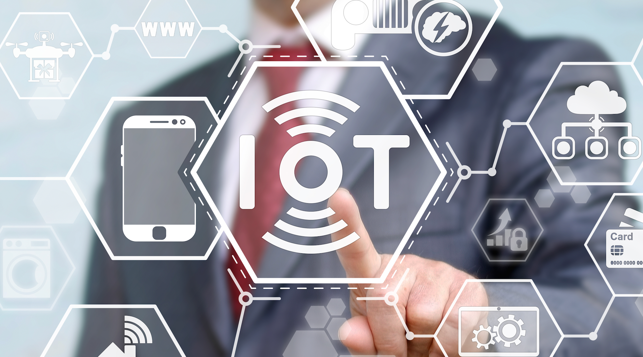 A stylized depiction of IoT devices.