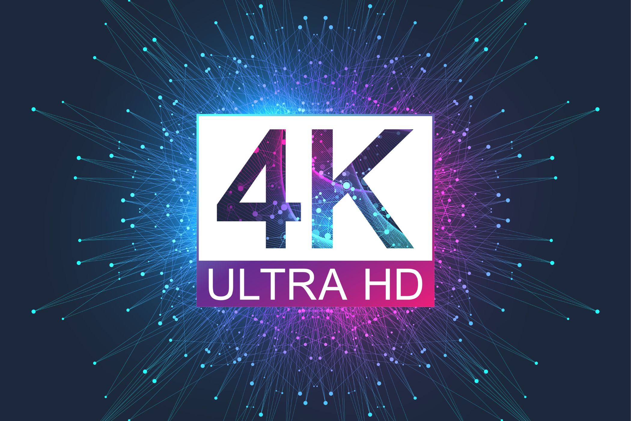 4K Ultra HD logo against a colorful background.