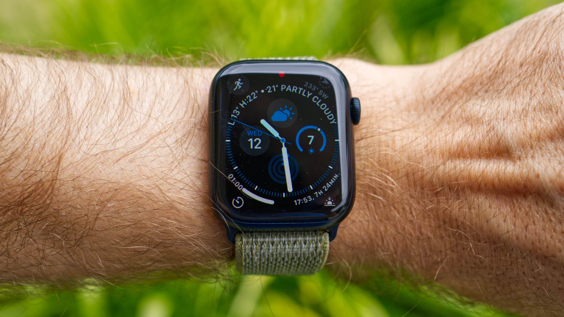 Apple Watch Series 8 being worn on a person's wrist