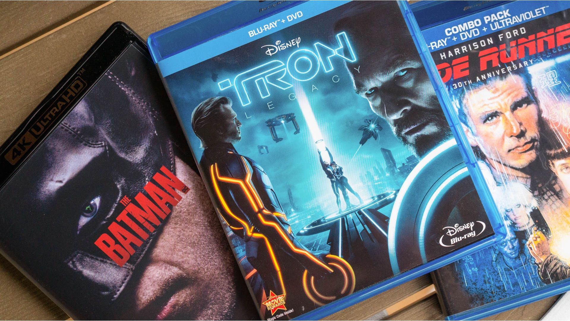 A collection of DVDs and Blu-rays.