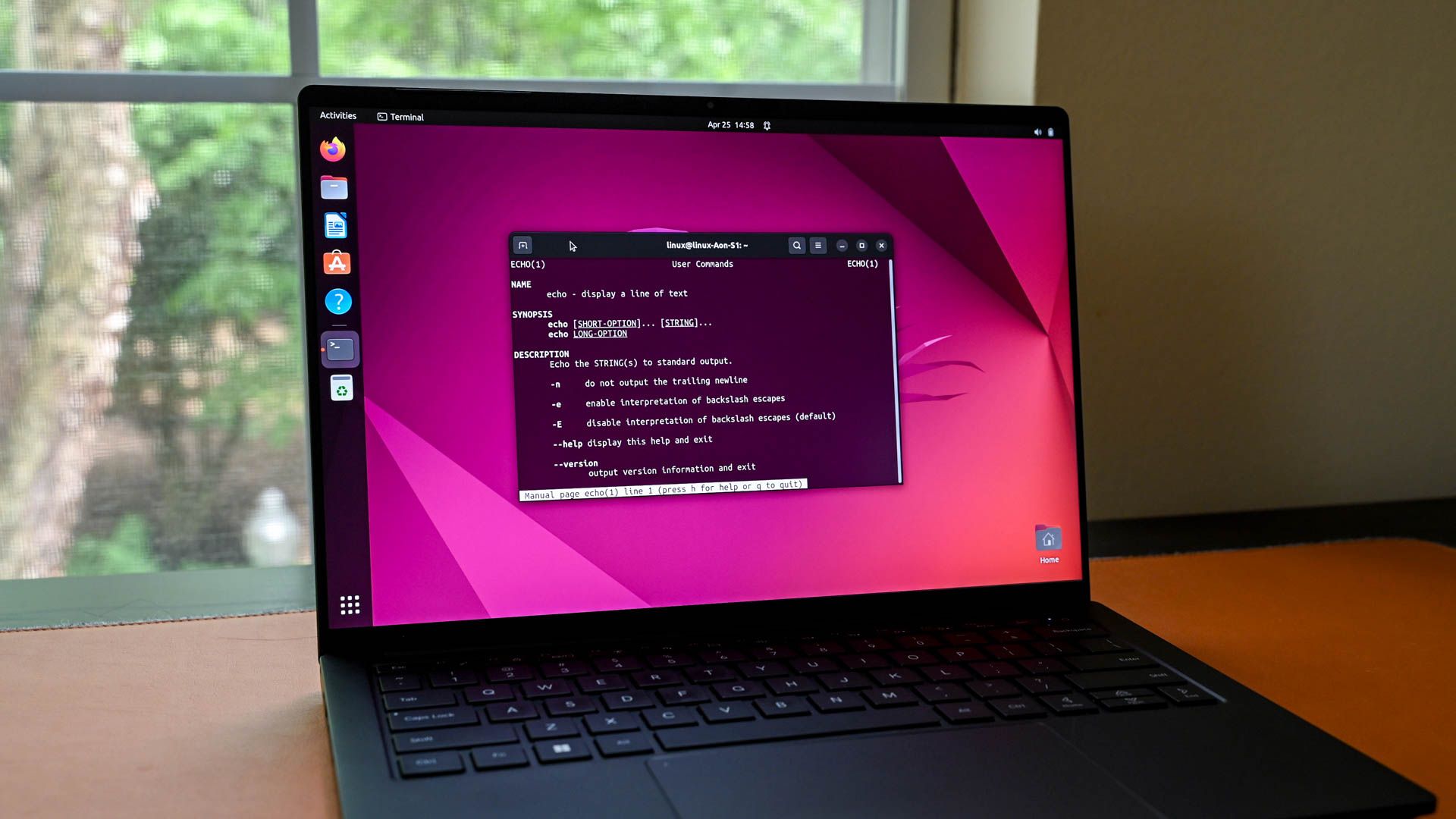 The Terminal open on Ubuntu.