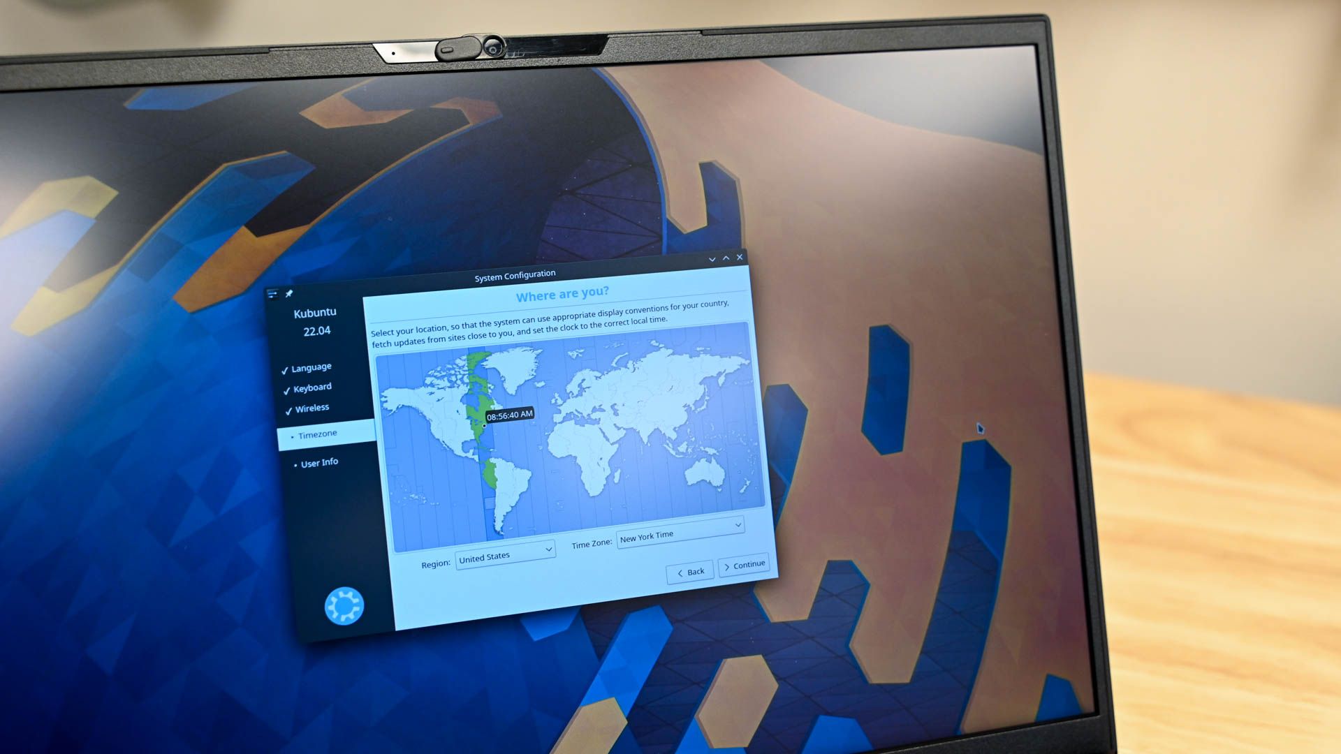 Selecting your Time Zone on Linux.