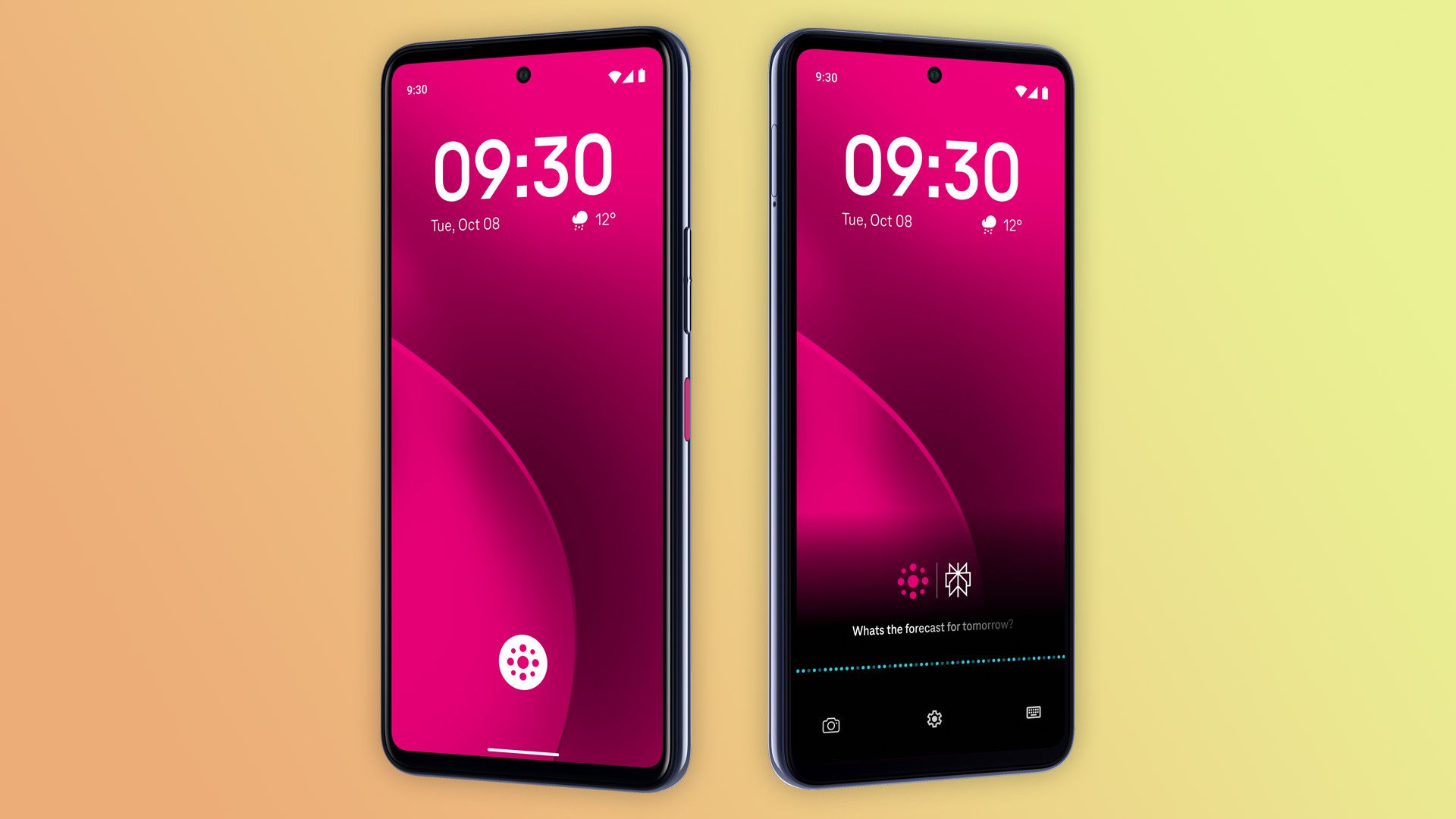 A phone with an AI assistant button on the lock screen.
