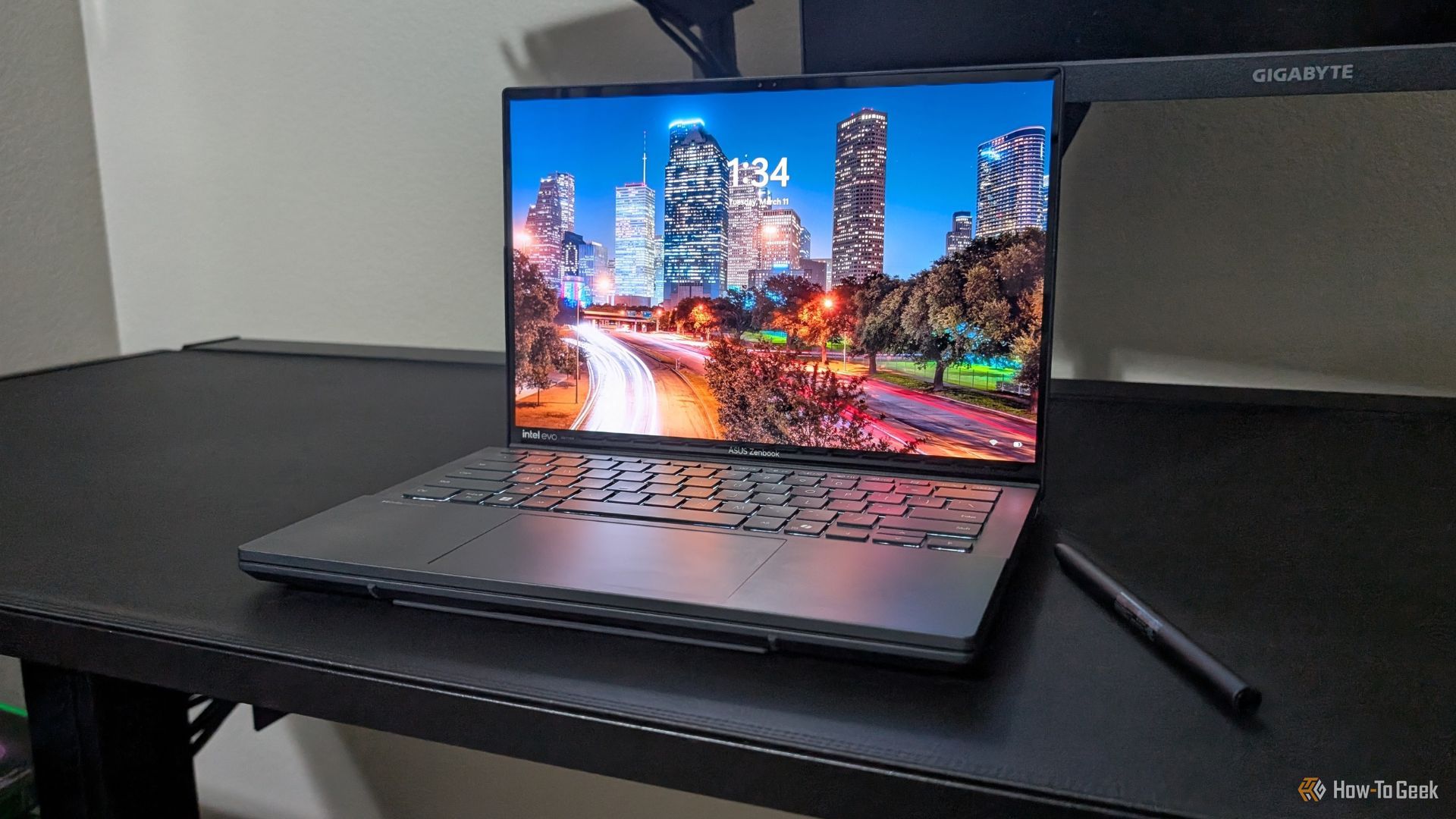 ASUS Zenbook Duo Laptop Mode with Bluetooth keyboard.