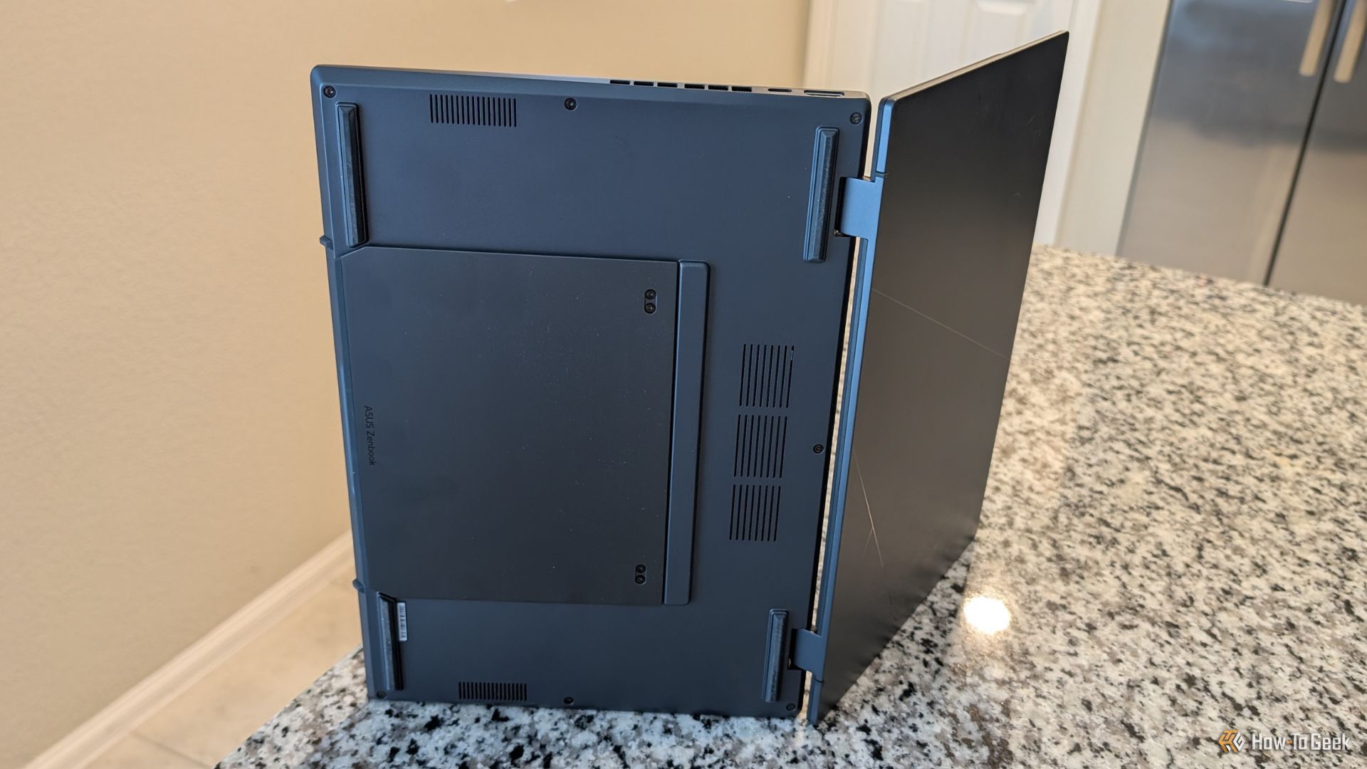 ASUS Zenbook Duo rear view in vertical mode