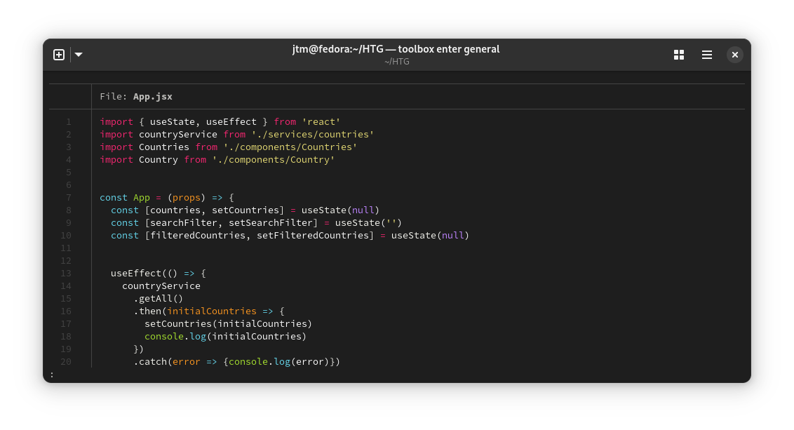 Sample output from the bat command in the Linux terminal