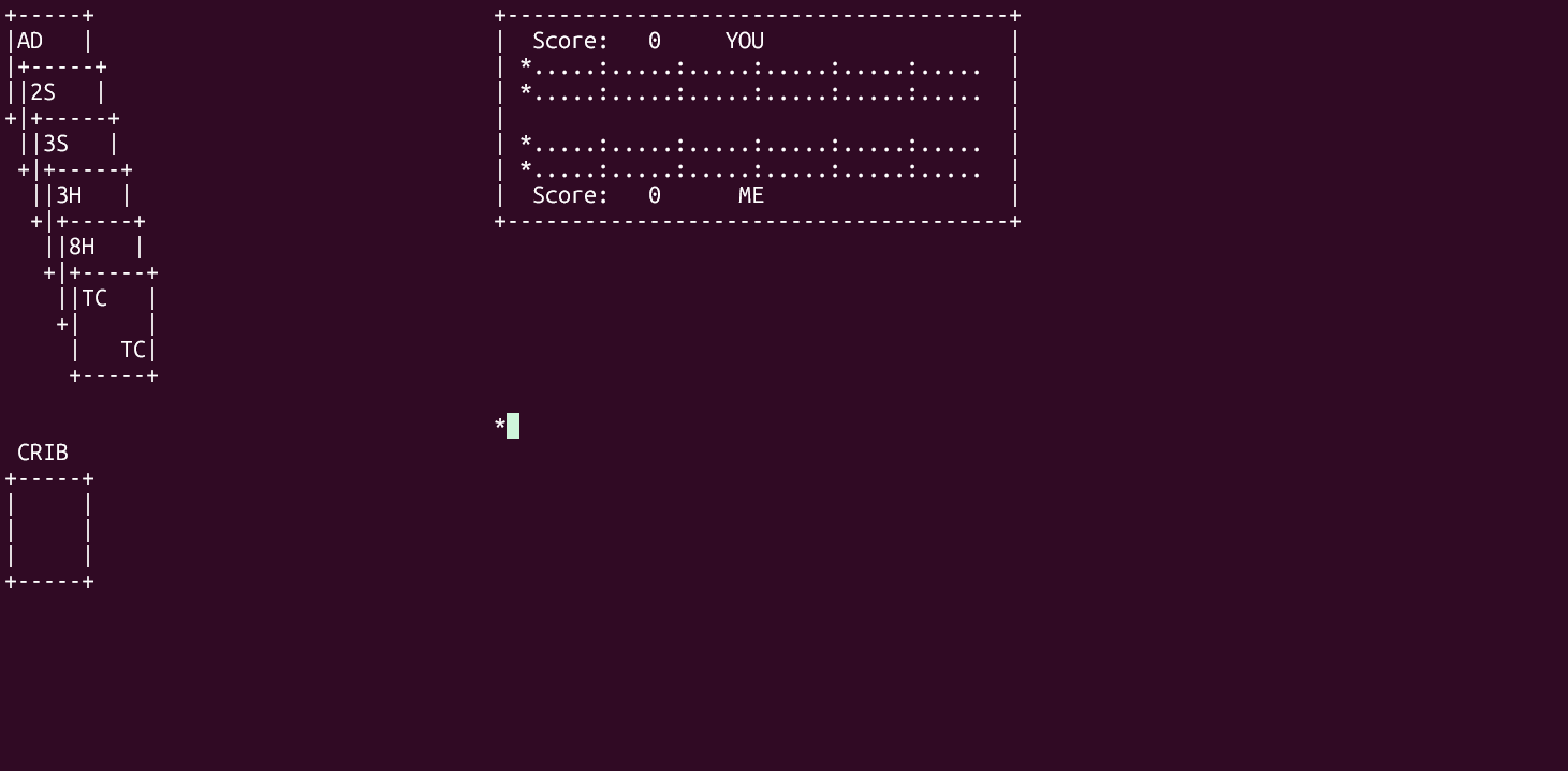 BSD cribbage being played against the computer.