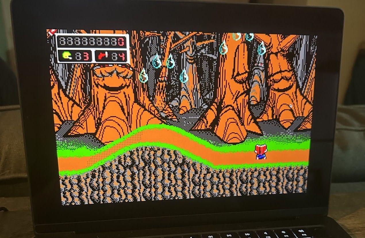 Commander Keen running on a MacBook Pro.