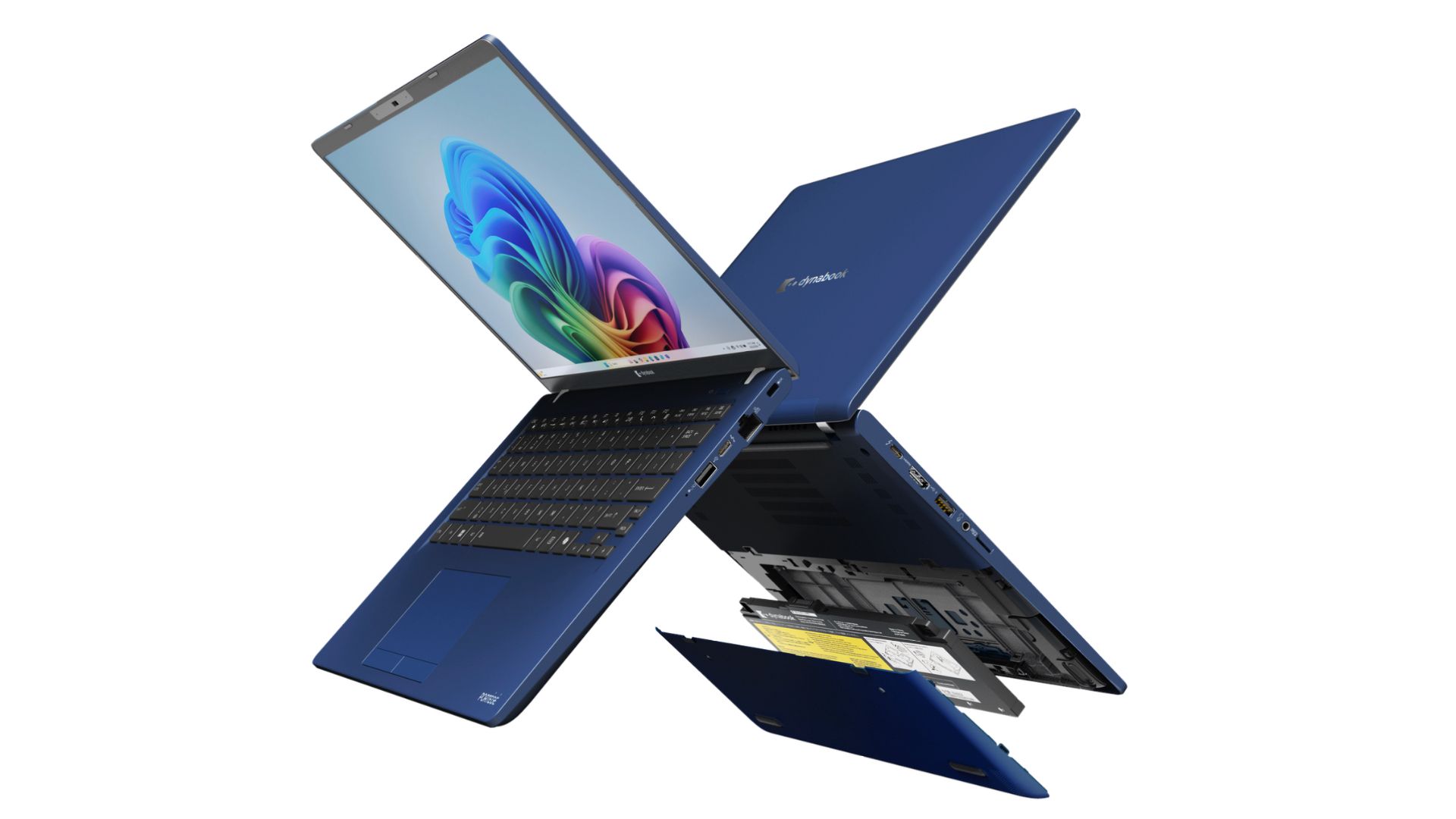 Dynabook copilot laptop showing a replaceable battery