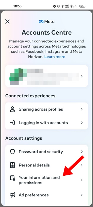 Your information and permissions