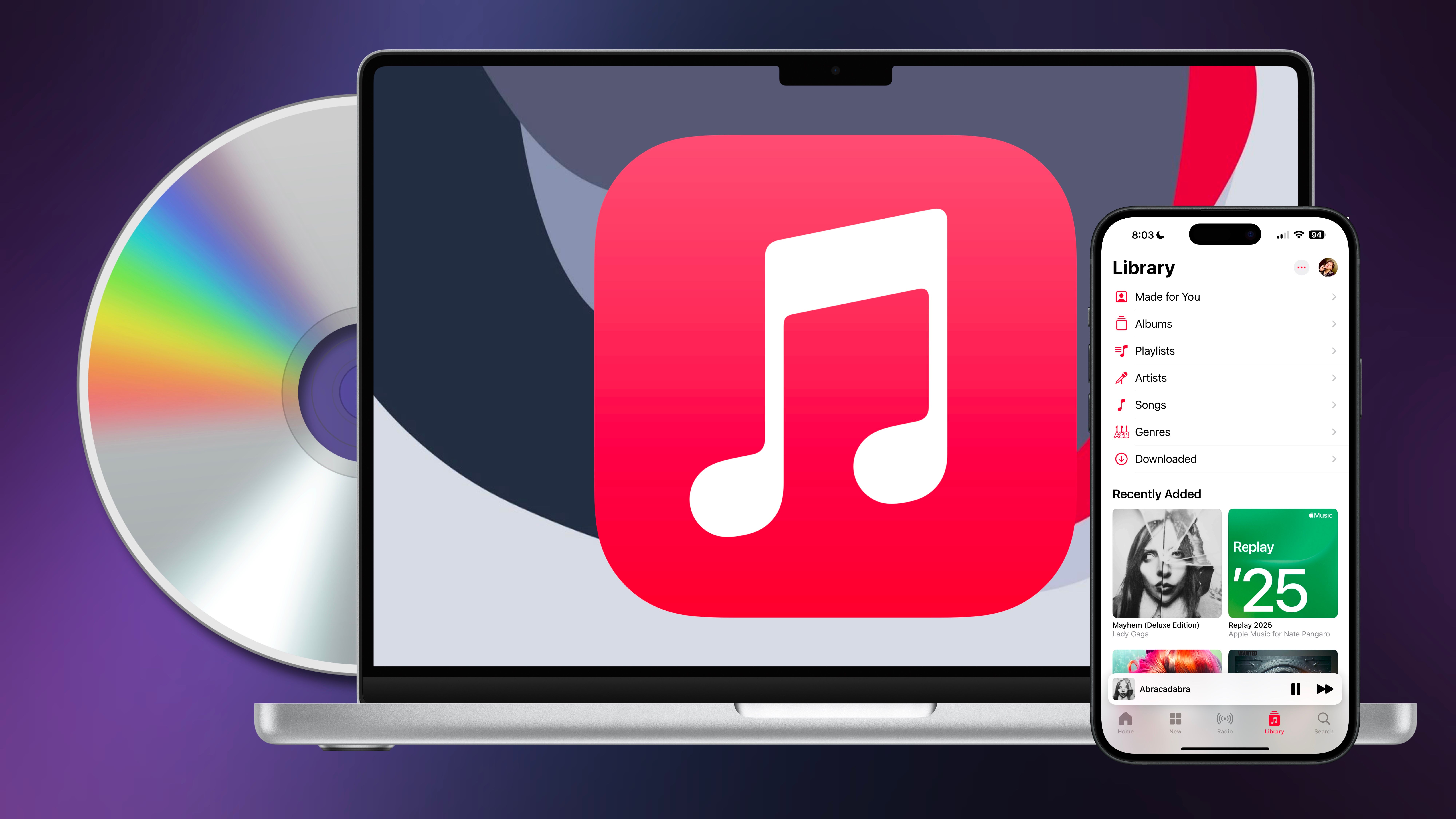 Physical CD transferring to a Mac and iPhone.